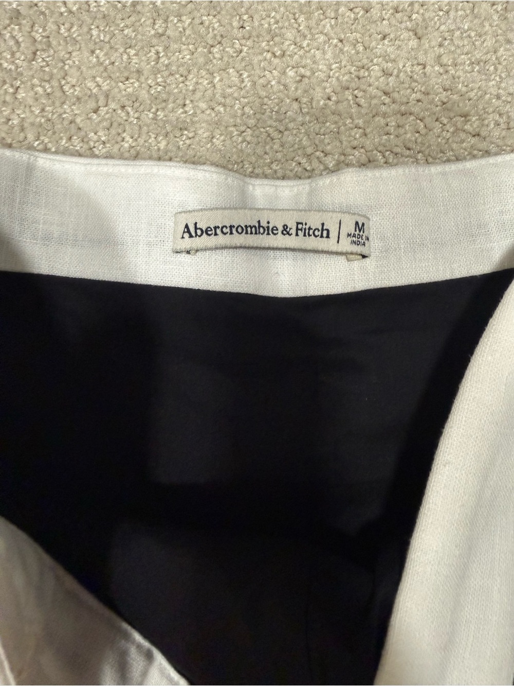Abercrombie & Fitch Black Strapless Mini Dress with White Trim built in shorts - Picture 4 of 5